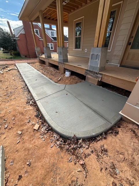 Finished concrete driveway