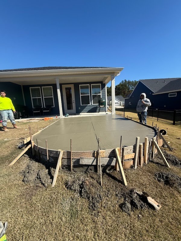 Finished concrete patio