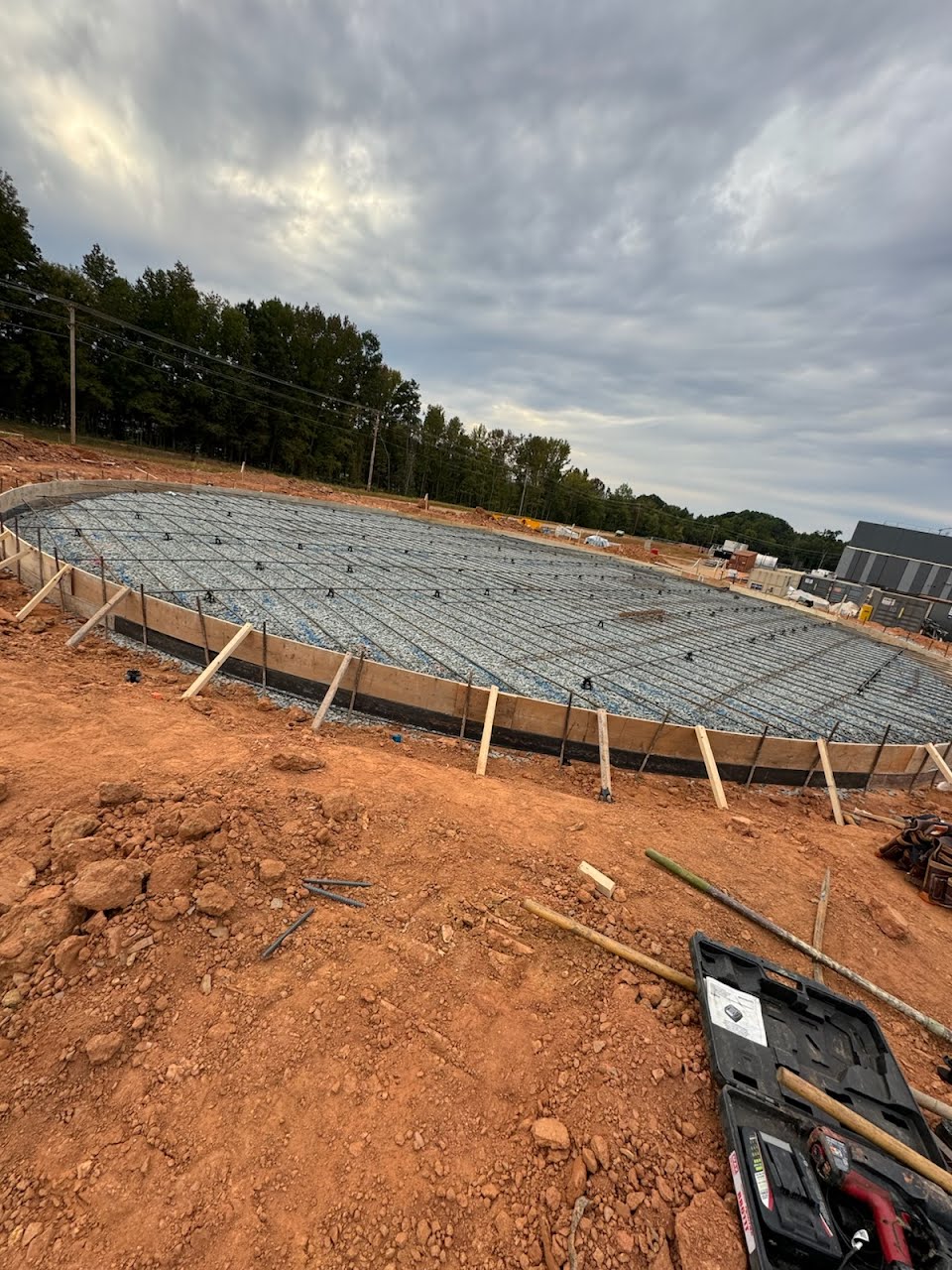 Before — large slab prep with rebar